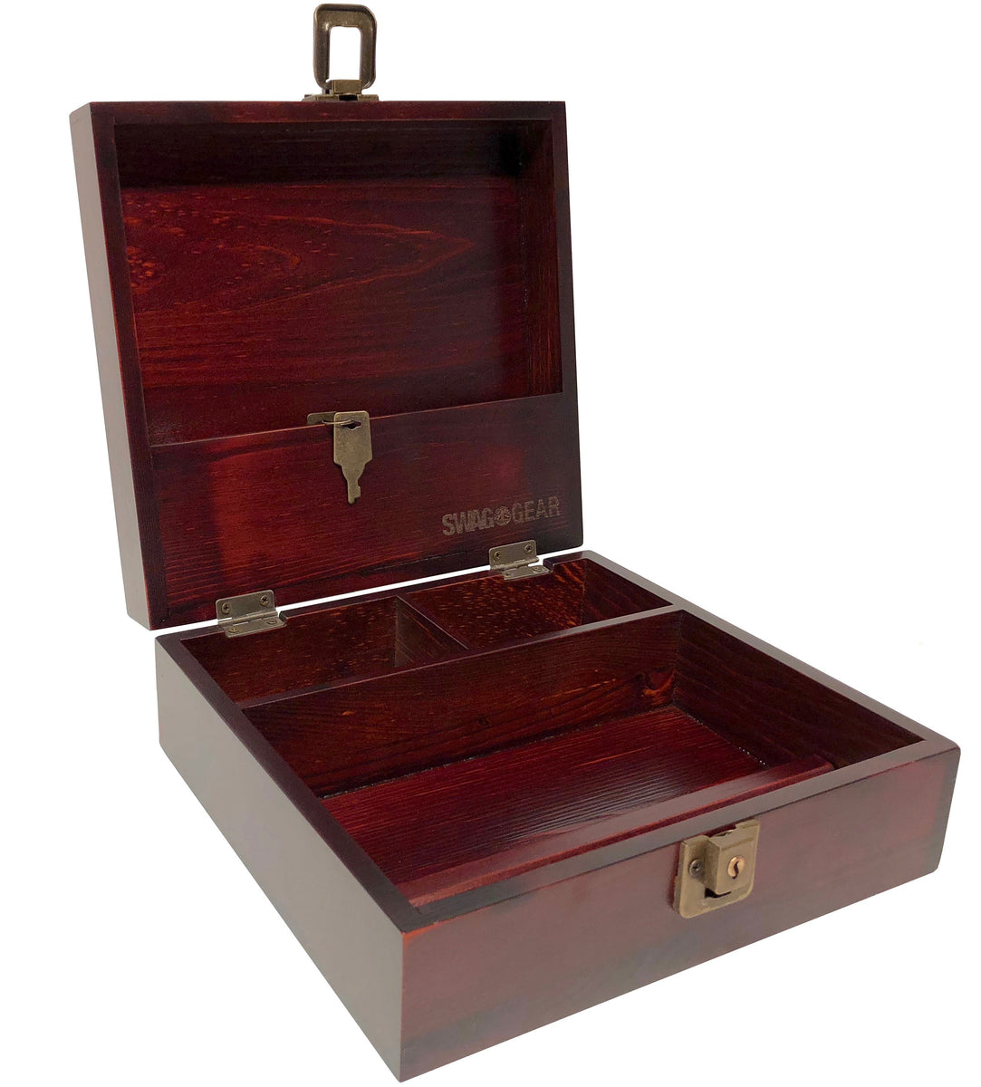 Large Wooden Keepsake and Storage Box with - Lid Wood Stash Box with R –  Swag Gear