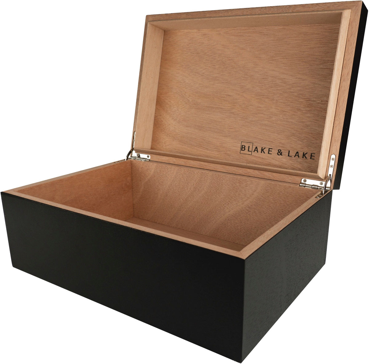 Large Wooden Box with Hinged Lid - Wood Storage Box with Lid - Oak Woo –  Swag Gear