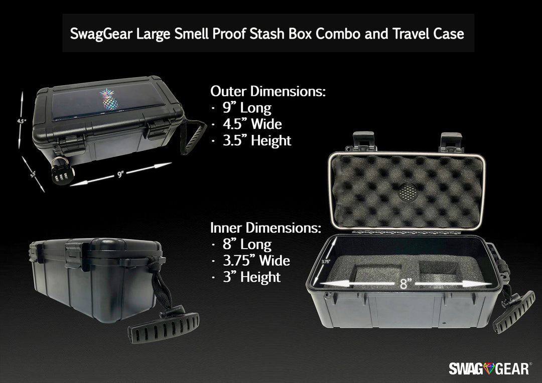 XLARGE×STASH TOWER BOX PLUS Pineapple Stash Box Combo with Lock - Pineapple Smell Proof