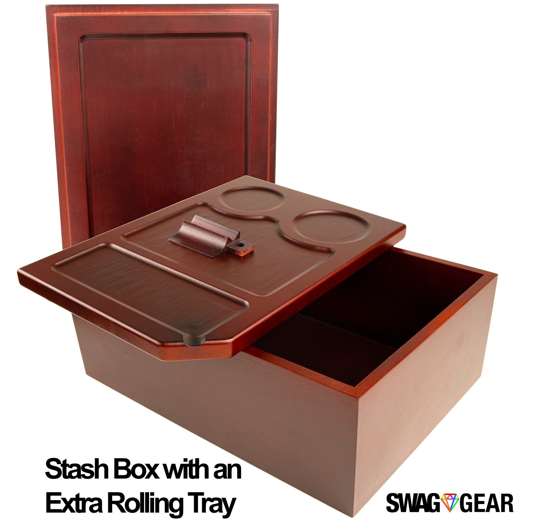 Wooden Stash Box with Rolling Tray - Stash Box with Wood Rolling Tray –  Swag Gear
